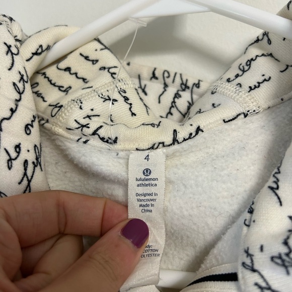Lululemon  Rare Scuba Manifesto Script Ghost Black & White - Picture 4 of 4